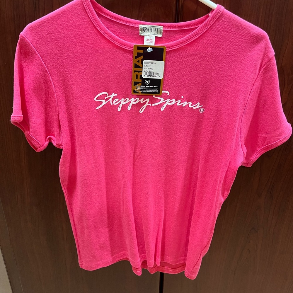 Ariat Hot Pink, Steppy Spins Womens Equestrian t-shirt, XL, NWT